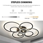 LED csillár távirányítóval BETTY 127W, 8 kör, hideg/meleg/semleges fény, szabályozható, fekete LED csillárok távirányítóval Alapértelmezett cím Alessandro Design