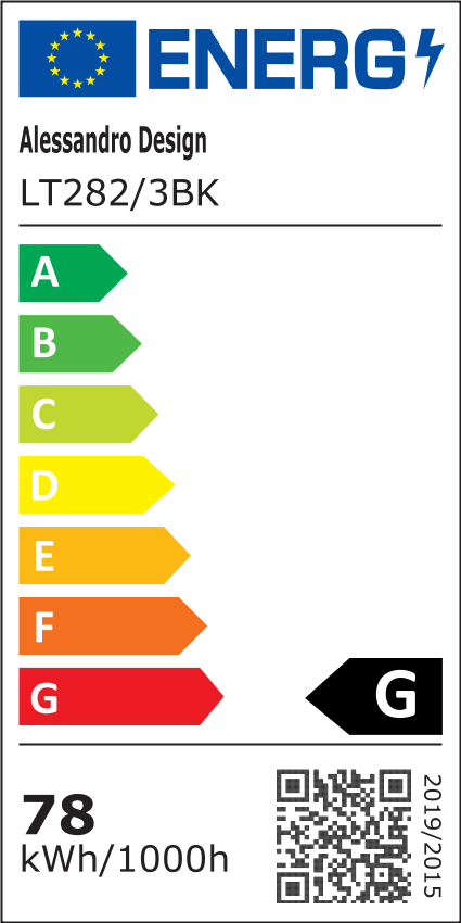 LED csillár távirányítóval TIANA 78W, 3 ellipszis, hideg/meleg/semleges fény, szabályozható, fekete
