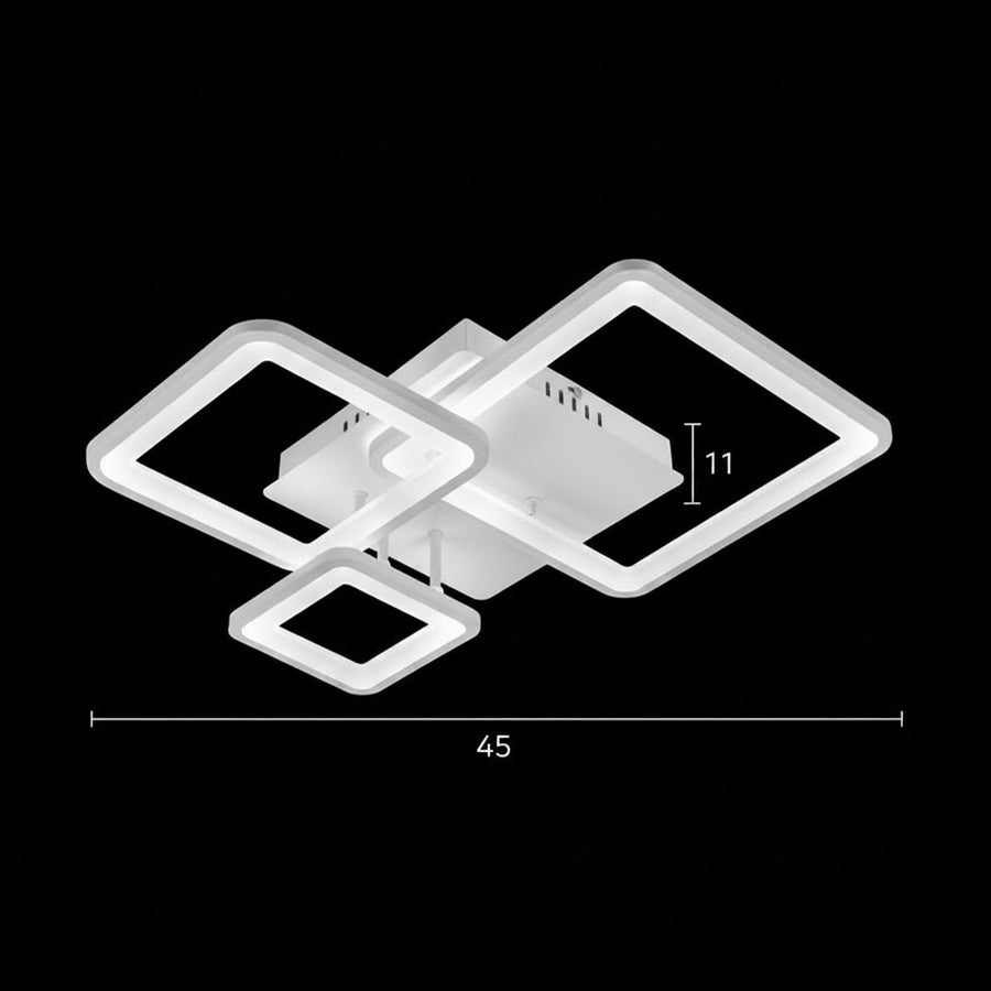 Lustra LED cu telecomanda ZOE, 60W, 3 Patrate, lumina Rece/Calda/Neutra, Dimabila, Alb Lustre LED cu Telecomanda Default Title Alessandro Design