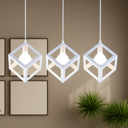 Lustra Forma Cub, STRUKTUR Linear Trio, 3x E27, Alb, Metal Lustre Industrial Default Title Alessandro Design
