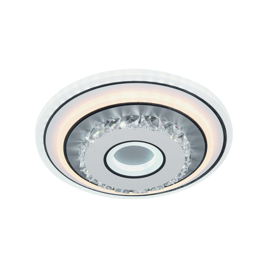 Kristály LED csillár MITA 28W, Átmérő 20cm, Kerek, Hideg/Meleg/Semleges fény, Fehér LED csillárok Alapértelmezett cím Alessandro Design