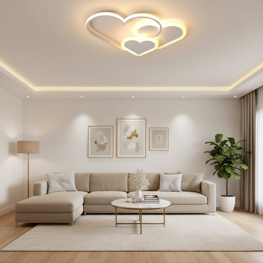LED-es csillár távirányítóval AMI 48W, 3 szív, hideg/meleg/semleges fény, szabályozható, fehér LED-es csillár távirányítóval Alapértelmezett cím Alessandro Design