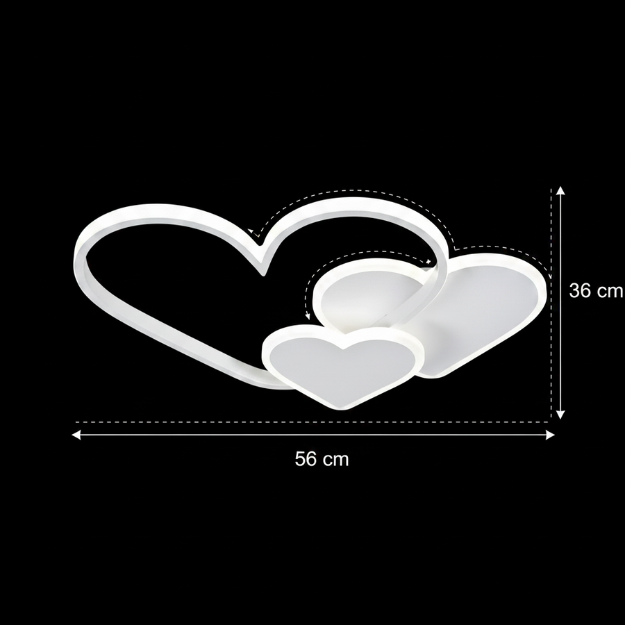 LED-es csillár távirányítóval AMI 48W, 3 szív, hideg/meleg/semleges fény, szabályozható, fehér LED-es csillár távirányítóval Alapértelmezett cím Alessandro Design