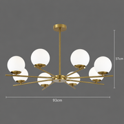 Lustra Clasica NUUK, 93x57cm, 8xE27, Metal si Plastic, Auriu