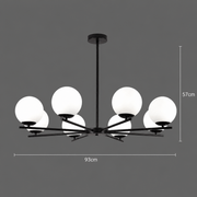 Lustra Clasica NUUK, 93x57cm, 8xE27, Metal si Plastic, Negru