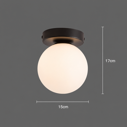 Lustra Clasica QAQORTOQ, Diametru 15cm, 1xE27, Metal si Plastic, Negru