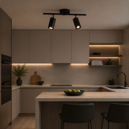 Lustra Clasica Sisimiut, 2xGU10, Metal, Negru