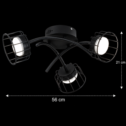 Lustra EPS, 3xG53, D56cm, Metal și Plastic, Negru
