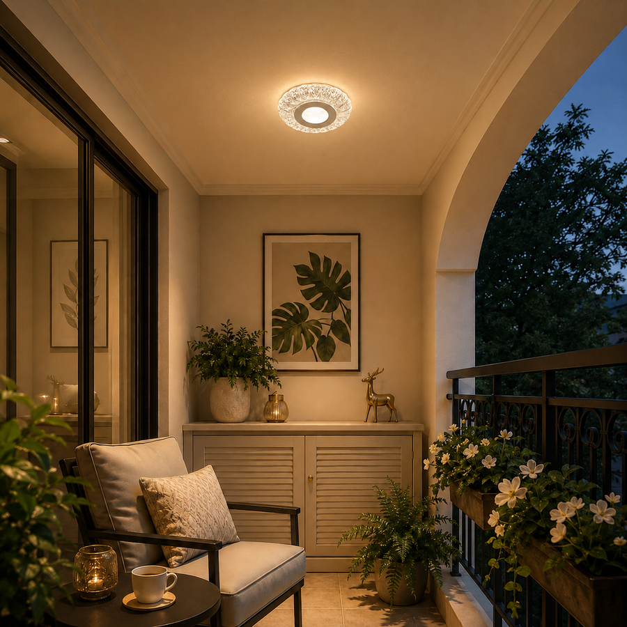 Lustra LED ASADO, 14W, Diametru 20cm, Lumina Calda/Neutra/Rece, Alb, Metal si Acril