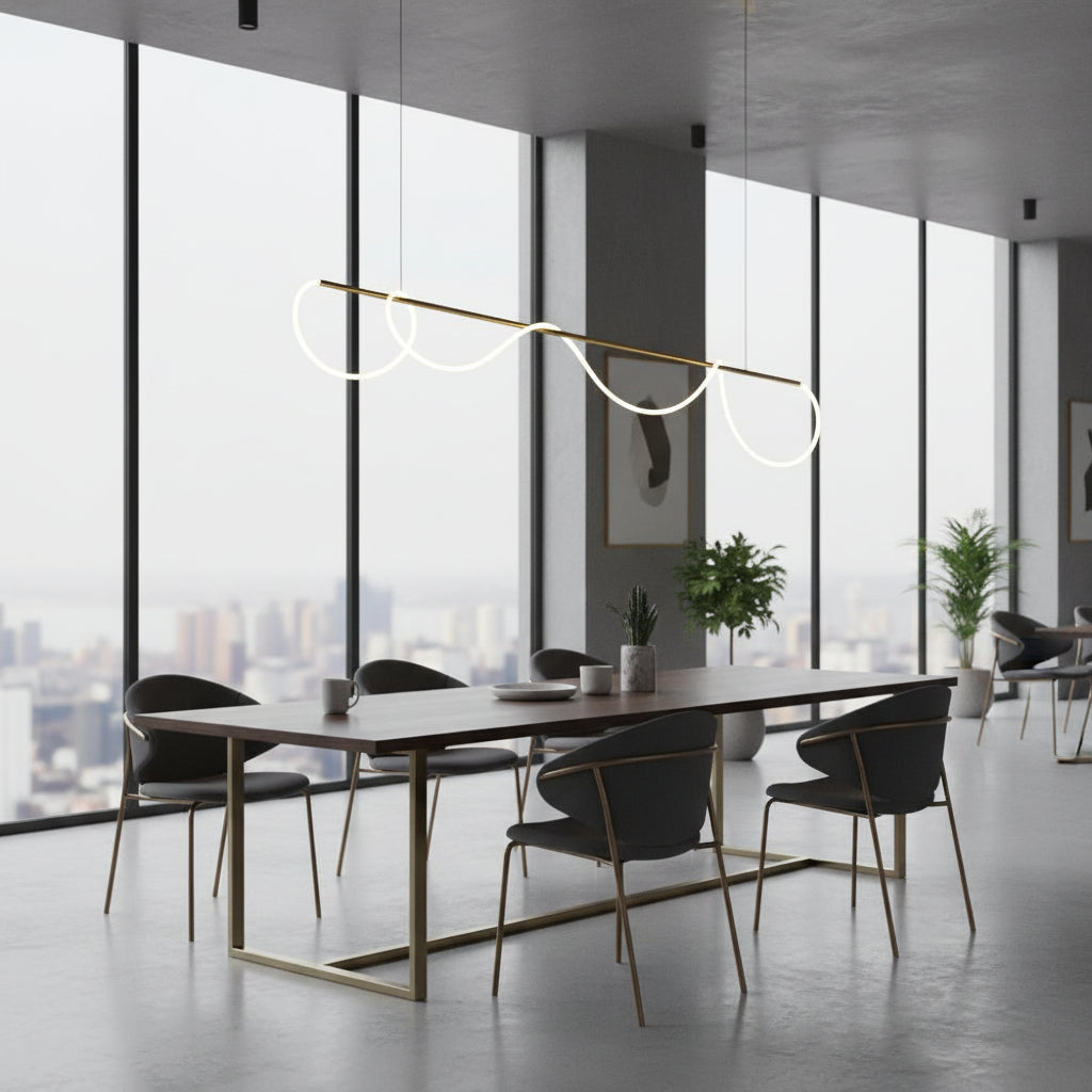 DIVINO LED csillár rugalmas szilikon csővel – 62 W, ​​állítható fény, arany Modern csillárok Alapértelmezett cím Alessandro Design