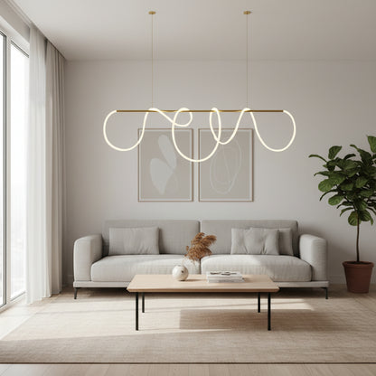 DIVINO LED csillár rugalmas szilikon csővel - 62 W, állítható fény, arany Modern csillárok Alapértelmezett cím Alessandro Design