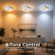 MODERN LED csillár 26W, 19,5x19,5 méret, négyzet alakú, hideg/meleg/semleges fény, fehér