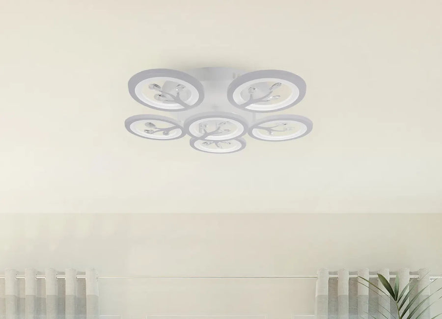 LED csillár távirányítóval és kristály DAISY 78W, 6 elem, hideg/meleg/semleges fény, szabályozható, fehér LED-es csillár távirányítóval Alapértelmezett cím Alessandro Design