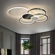 LED csillár távirányítóval, KILLIAN, 74 W, 6 kör, hideg/meleg/semleges fény 3000K/4000K/6000K, szabályozható, fekete-fehér, fém és akril LED-csillárok távirányítóval Alapértelmezett cím Alessandro Design