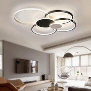 LED csillár távirányítóval, KILLIAN, 74 W, 6 kör, hideg/meleg/semleges fény 3000K/4000K/6000K, szabályozható, fekete-fehér, fém és akril LED-csillárok távirányítóval Alapértelmezett cím Alessandro Design