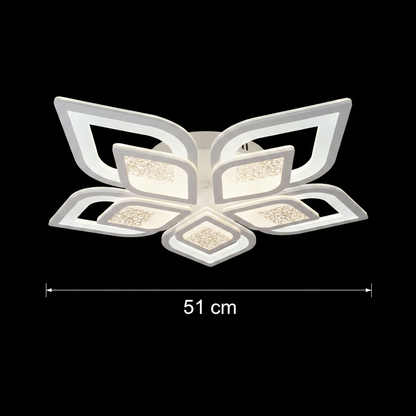 LED csillár távirányítóval DALIA 96W, 5 szirom, hideg/meleg/semleges fény, szabályozható, fehér