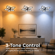 LED csillár távirányítóval DALIA 96W, 5 szirom, hideg/meleg/semleges fény, szabályozható, fekete