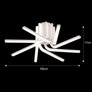 Lustra LED cu telecomanda IBANE, 8 surse, 3000K/4000K/6000K, 128W, Metal și Silicon, Alb