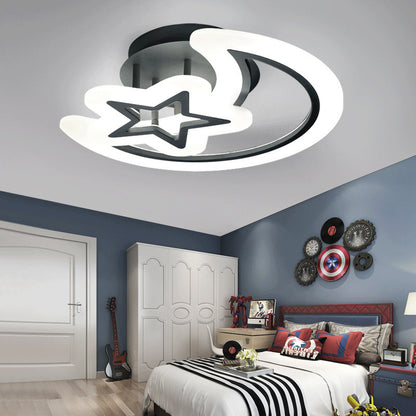 LED-es csillár távirányítóval MOON AND STAR 59W, 2 elem, hideg/meleg/semleges fény, szabályozható, fekete LED-es csillárok távirányítóval Alapértelmezett cím Alessandro Design