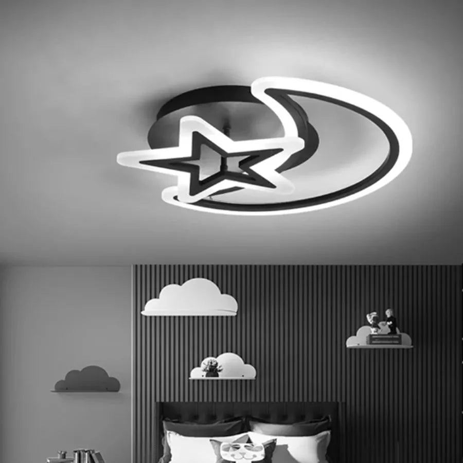 LED-es csillár távirányítóval MOON AND STAR 59W, 2 elem, hideg/meleg/semleges fény, szabályozható, fekete LED-es csillárok távirányítóval Alapértelmezett cím Alessandro Design
