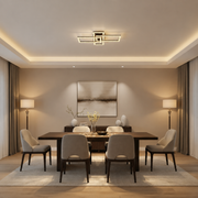 Lustra LED cu telecomanda SUKING, 3 surse, 3000K/4000K/6000K, 120W, Metal și Acrilic, Negru