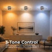 Lustra LED cu telecomanda SUKING, 3 surse, 3000K/4000K/6000K, 120W, Metal și Acrilic, Negru