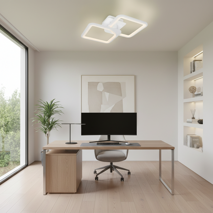 LED csillár távirányítóval ZOE 41W, 2 négyzet, hideg/meleg/semleges fény, szabályozható, fehér LED-es csillár távirányítóval Alapértelmezett cím Alessandro Design