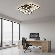 Lustra LED cu telecomanda ZOE 60W, 3 Patrate, lumina Rece/Calda/Neutra, Dimabila, Negru Lustre LED cu Telecomanda Default Title Alessandro Design