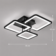 LED csillár távirányítóval ZOE 46W, 3 négyzet, hideg/meleg/semleges fény, szabályozható, fekete
