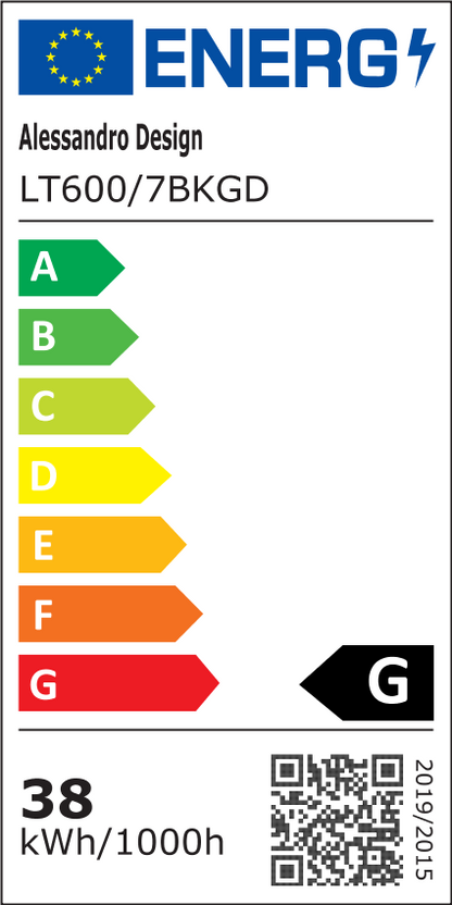 LED -csillár távirányítóval és Guida 38W kristály, 6 elem, hideg/forró/semleges fény, under, aranyfekete