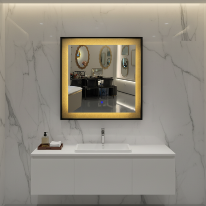 Giga LED tükör, 80x60cm, Ezüst, Touch, 6000K fény