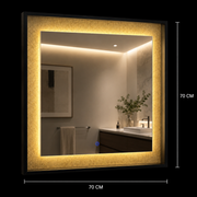 Giga LED tükör, 80x60cm, Ezüst, Touch, 6000K fény