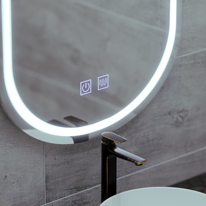 Ovális LED tükör 50x80cm, Velara Touch, páramentesítő rendszer, szabályozható, hideg fény 6000K Korman Mirrors E Alapértelmezett cím Alessandro Design