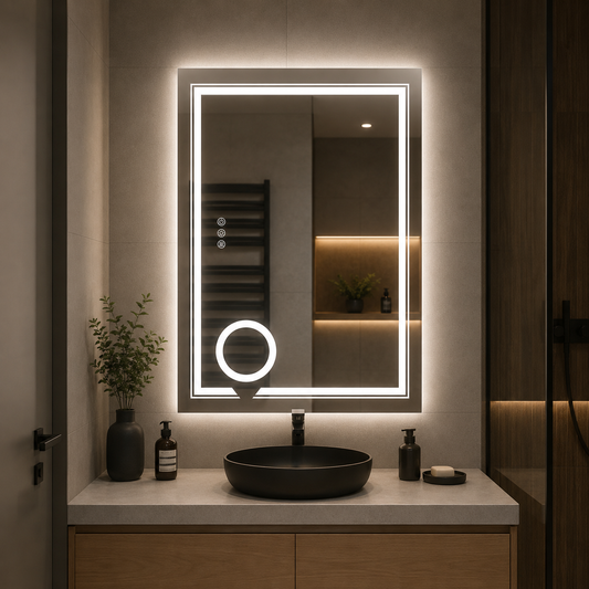 Oglinda LED Rectangulara, 50x70cm, CANTO Touch, Sistem Dezaburire, Dimabila