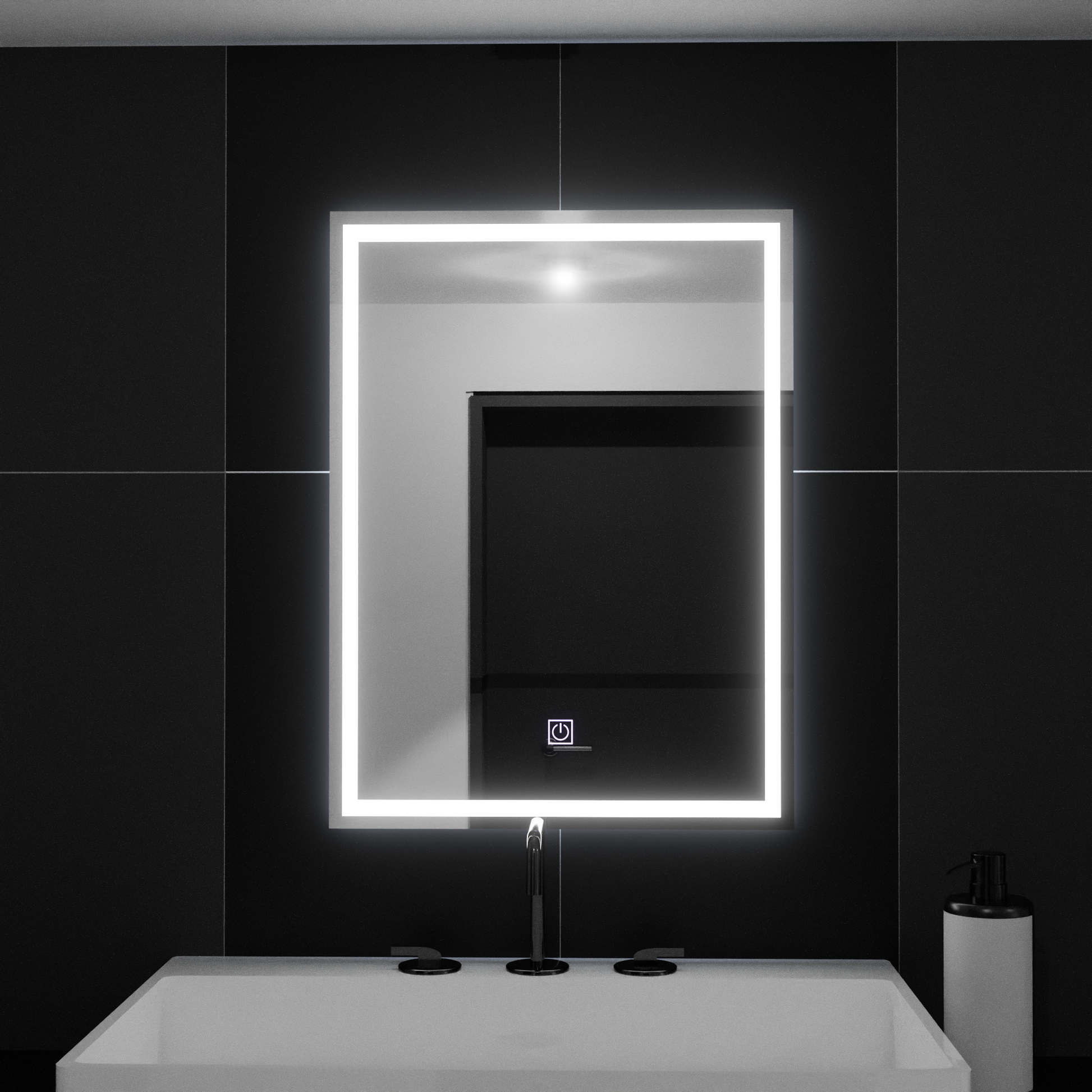 Négyszögletű LED-es tükör, 50x70cm, KERET Basic Touch Mirrors Korman C Alapértelmezett cím Alessandro Design