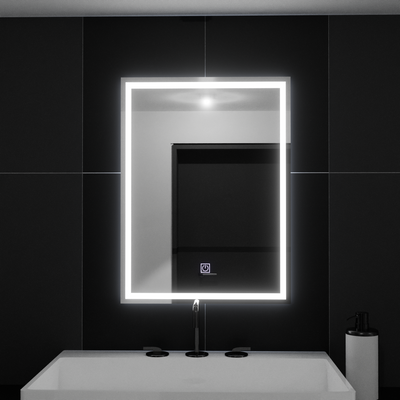 Négyszögletű LED tükör, 50x70cm, FRAME Basic Touch