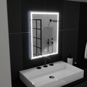 Négyszögletű LED-es tükör, 50x70cm, KERET Basic Touch Mirrors Korman C Alapértelmezett cím Alessandro Design