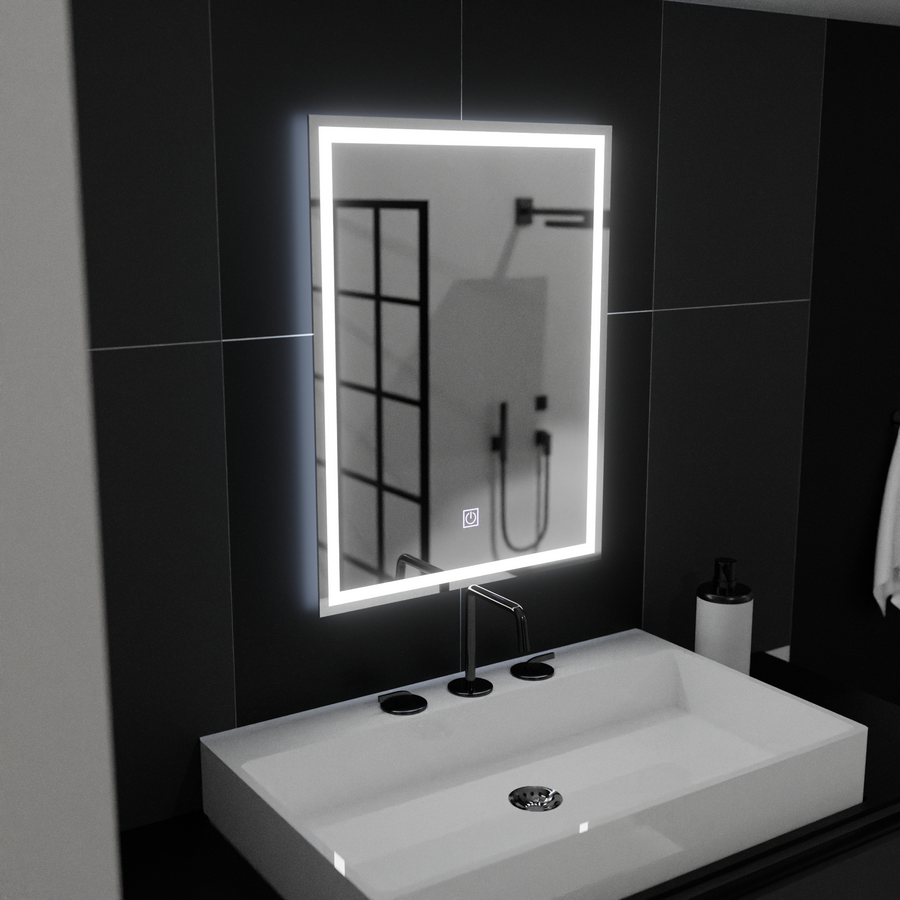 Négyszögletű LED-es tükör, 50x70cm, KERET Basic Touch Mirrors Korman C Alapértelmezett cím Alessandro Design