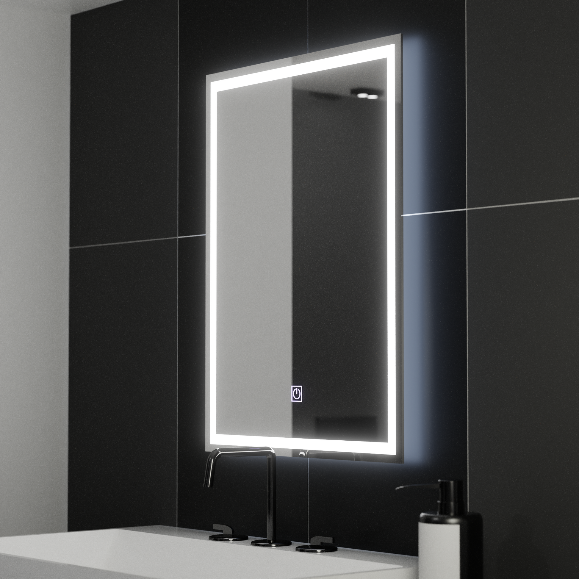 Négyszögletű LED-es tükör, 50x70cm, KERET Basic Touch Mirrors Korman C Alapértelmezett cím Alessandro Design