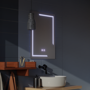 Négyszögletű LED-es tükör, 60x80 cm, ECLISSA Touch, páramentesítő rendszer, szabályozható tükrök Korman E alapértelmezett cím Alessandro Design