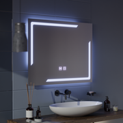 Négyszögletű LED-es tükör, 80x60 cm, ECLISSA Touch, páramentesítő rendszer, szabályozható tükrök Korman E alapértelmezett cím Alessandro Design