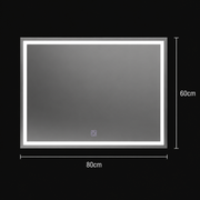 Négyszögletű LED tükör, 80x60cm, FRAME Basic Touch