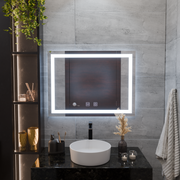 Négyszögletű LED-es tükör, 80x60cm, RADIANTE Touch, páramentesítő rendszer, szabályozható tükrök Korman E alapértelmezett cím Alessandro Design