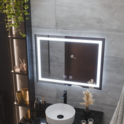 Négyszögletű LED-es tükör, 80x60cm, RADIANTE Touch, páramentesítő rendszer, szabályozható tükrök Korman E alapértelmezett cím Alessandro Design