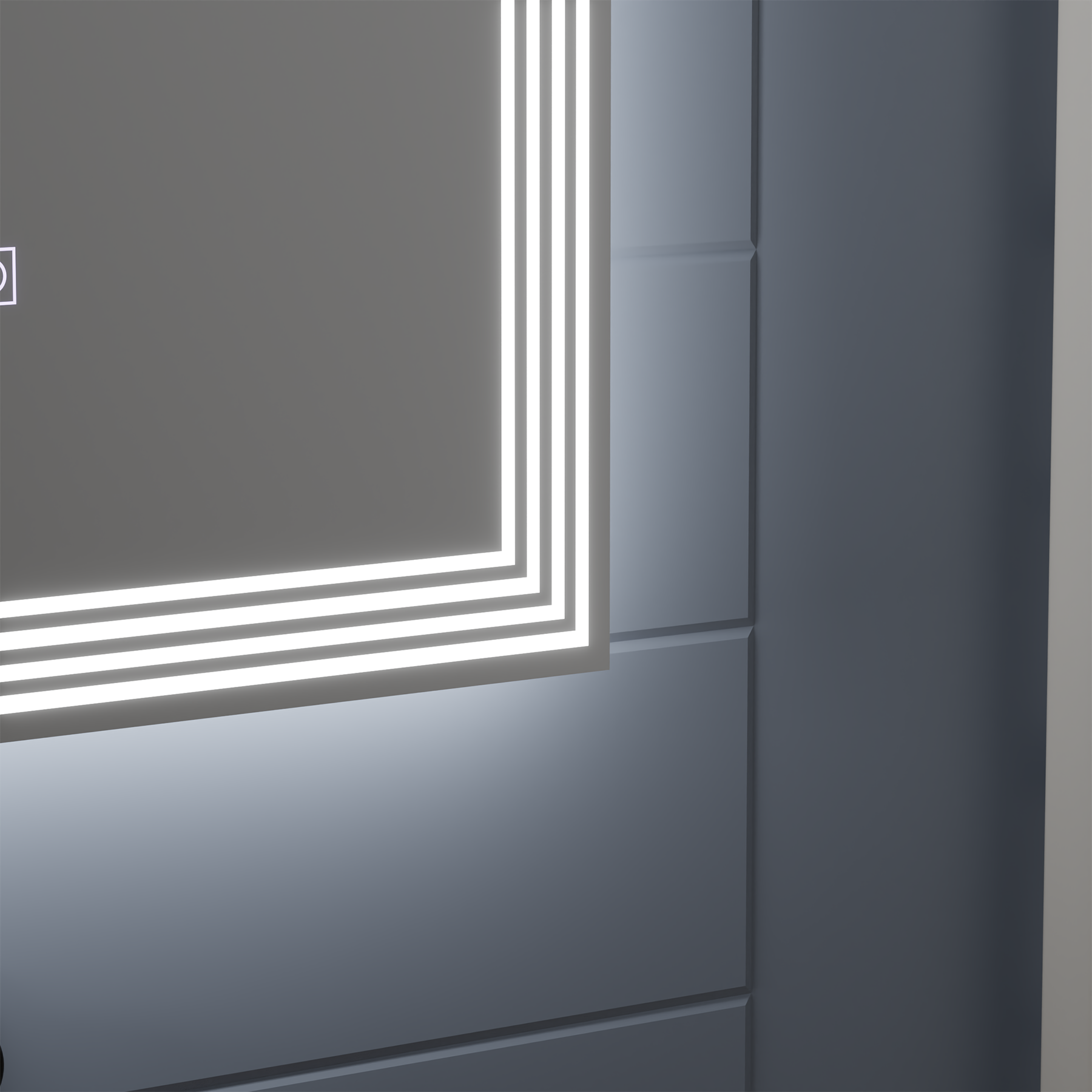 Négyszögletű LED-es tükör, páramentesítő, 50x70 cm, ADIS Basic Touch Mirrors Korman E Alapértelmezett cím Alessandro Design
