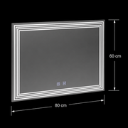Téglalap alakú LED -tükör, eltorzítás, 60x80cm, Adis Basic Touch