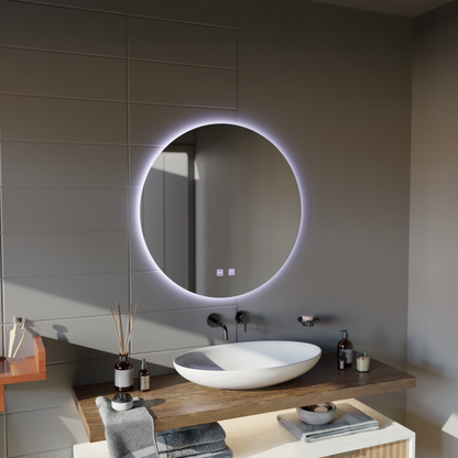 Oglinda LED Rotunda, 12W, 50cm, Isolda,Touch, Sistem Dezaburire, Lumina Rece 6000k Oglinzi Korman E Default Title Alessandro Design