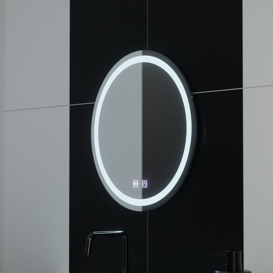 Kerek LED-es tükör 50cm Lucea Touch Demister System Tükrök Korman E Alapértelmezett cím Alessandro Design