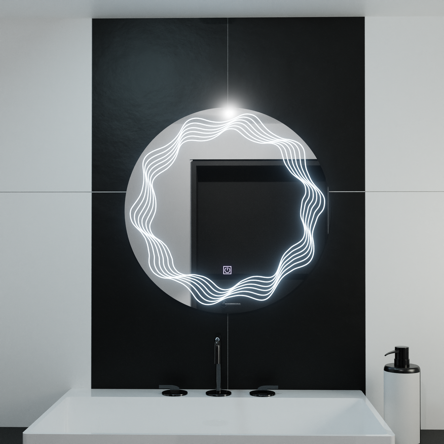 LED kerek tükör 60 cm, Flusso Touch, páramentesítő rendszer, szabályozható tükrök Korman E alapértelmezett cím Alessandro Design