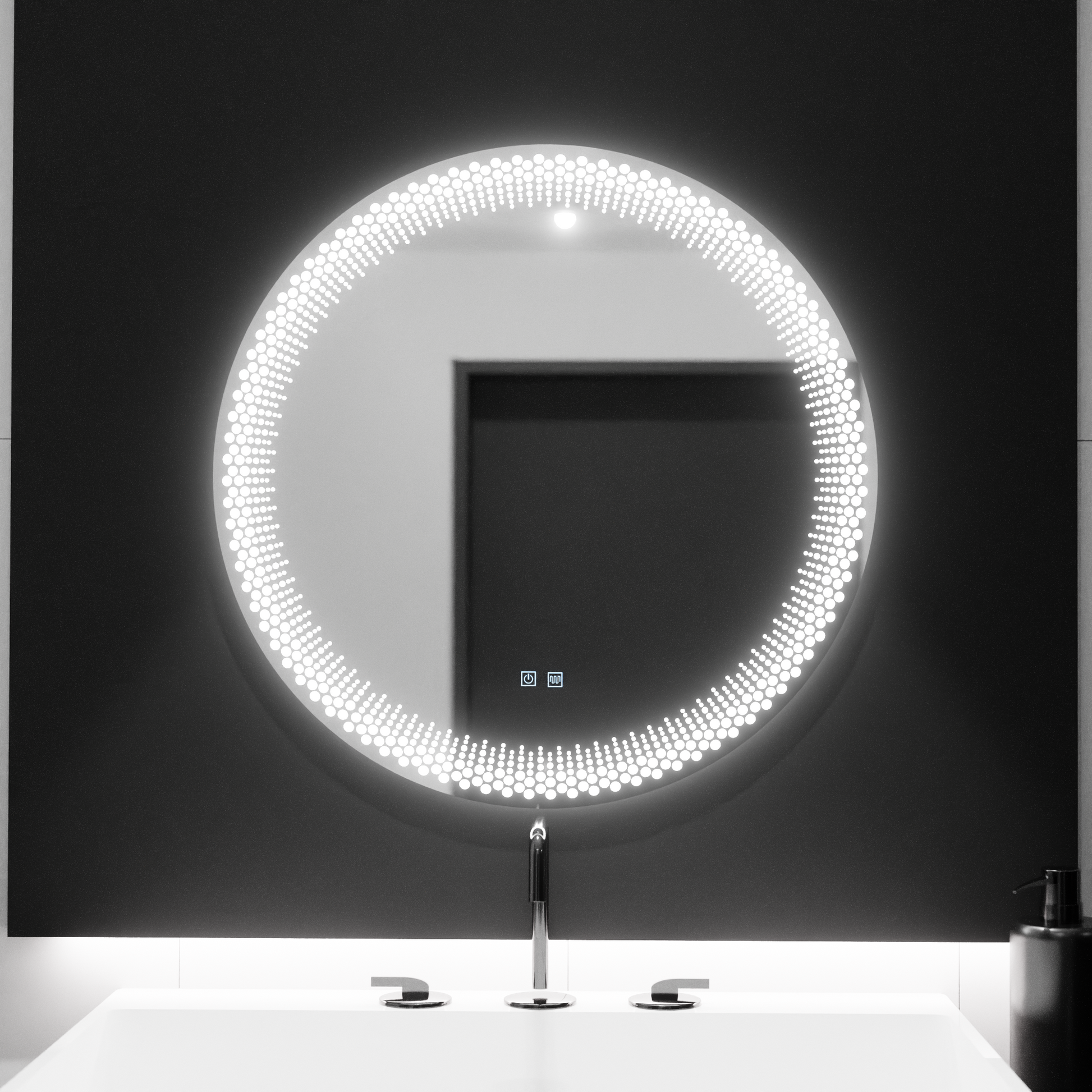 LED kerek tükör 60 cm, Stellaire Touch, páramentesítő rendszer, szabályozható tükrök Korman E alapértelmezett cím Alessandro Design